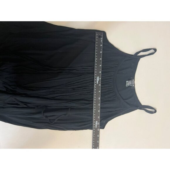 Torrid Sz 0 (US 12 L) Black Long Fringe Tank Top Spaghetti Straps - Picture 7 of 7